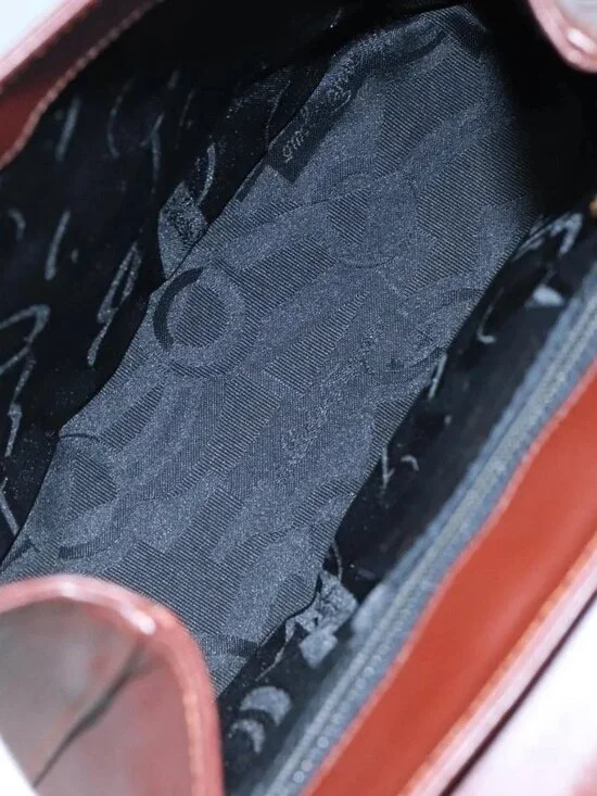 Salvatore Ferragamo Hand Bag Leather Brown Gold Auth mr885 - Picture 14 of 16